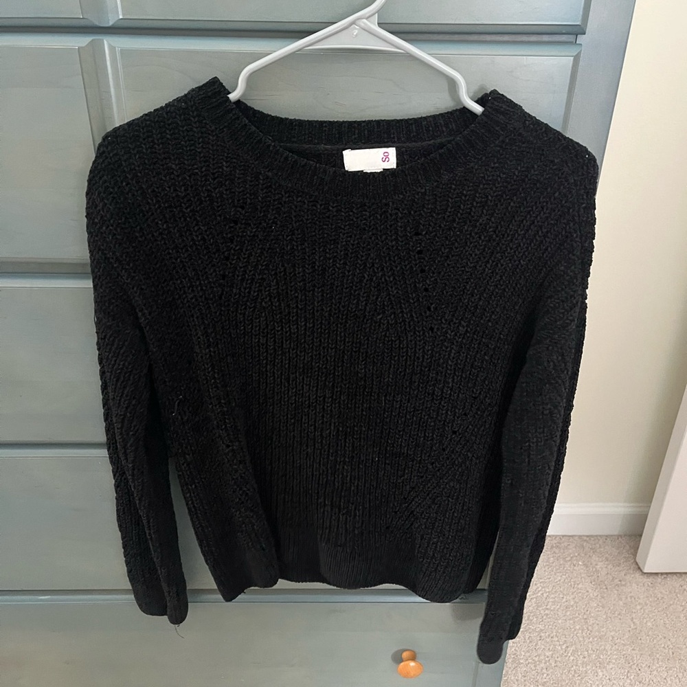 SO Kids  Black Crew Neck Sweater